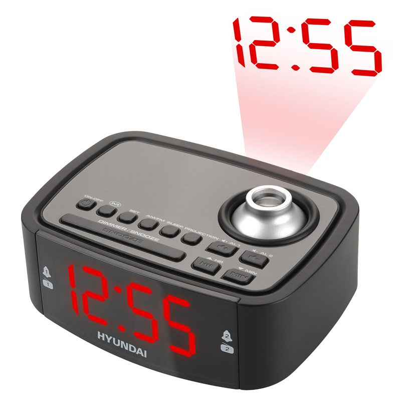 Radio budilnik Hyundai RAC 201 PLL BR, s projekcí, digitální FM tuner