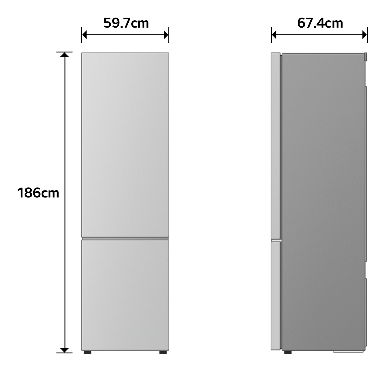 LG Frizider GBBSJ10EPY 1,86m